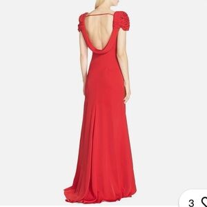 JS Collections Red Backless Dress